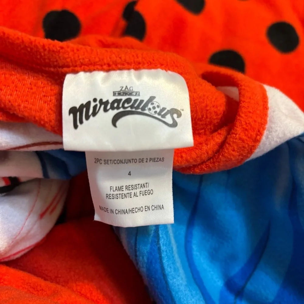 Bundle of Kids Pajamas Size 4 Wonder Nation Pink Nightgown Zagtoon Red Black Set